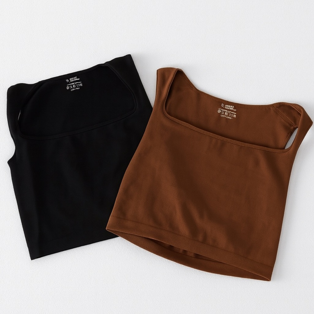 Women's Black and Brown Tops
